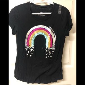NWT Girls Justice Sequined Rainbow Tee Size 18/20